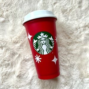 Starbucks Christmas 25th Anniversary Holiday Plastic Reusable Travel Mug